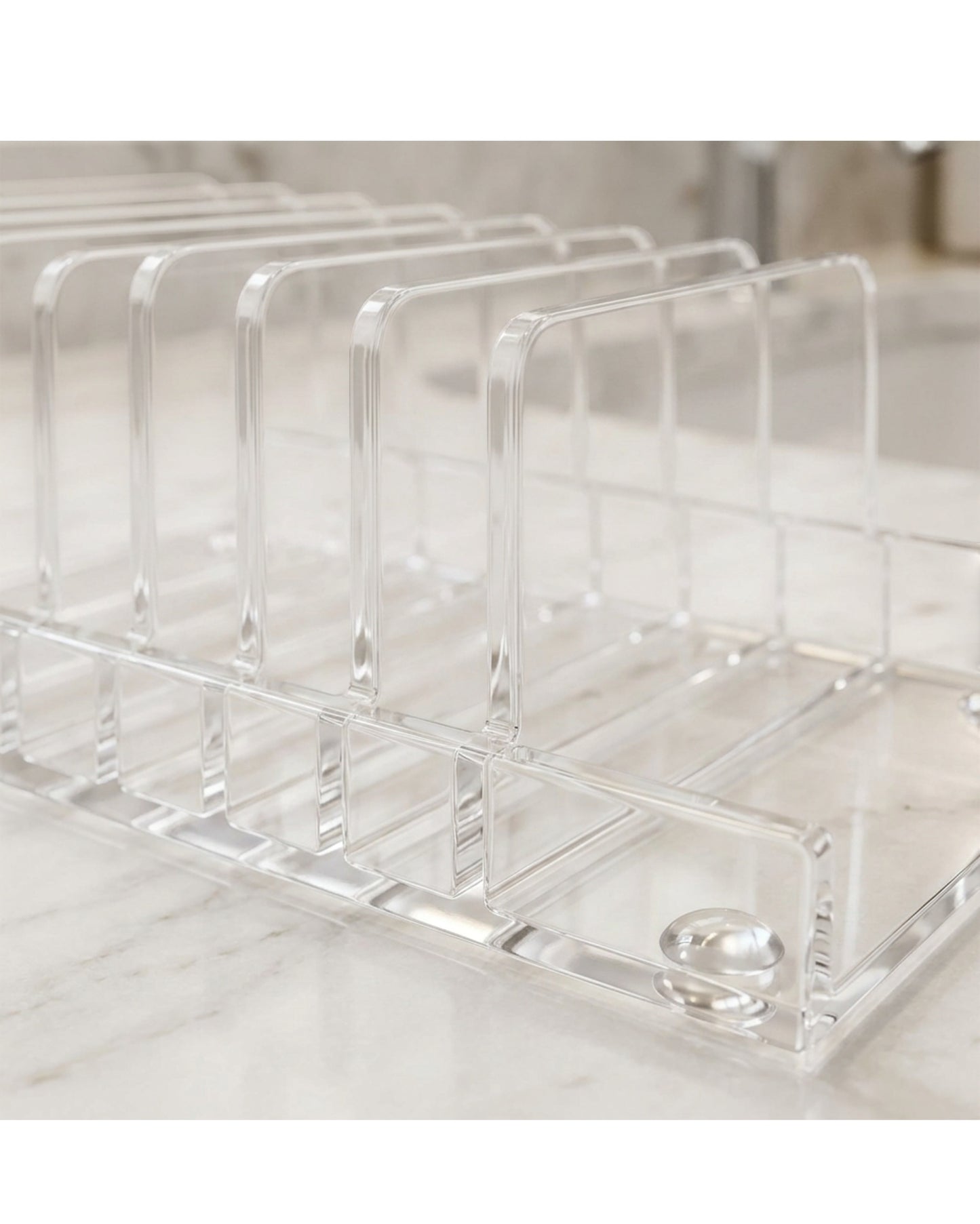 Comfoa Clear Acrylic Vertical Makeup Palette Organizer 10 Slots - Detail view