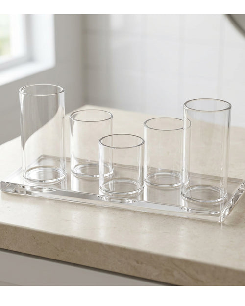 Comfoa Clear Acrylic Removable Brush Cup Organizer Set of 5 - Lifestyle view