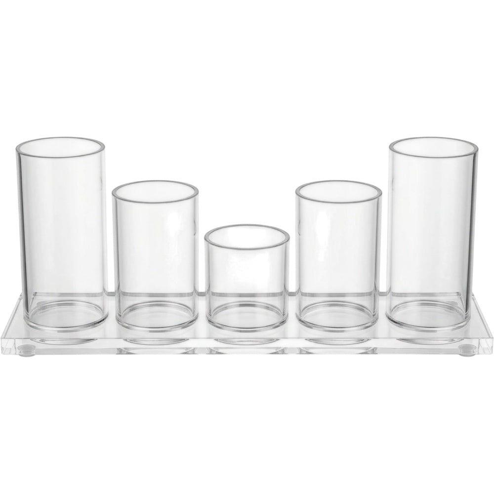 Comfoa Clear Acrylic Removable Brush Cup Organizer Set of 5 - Product view