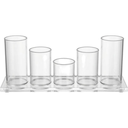 Comfoa Clear Acrylic Removable Brush Cup Organizer Set of 5 - Product view