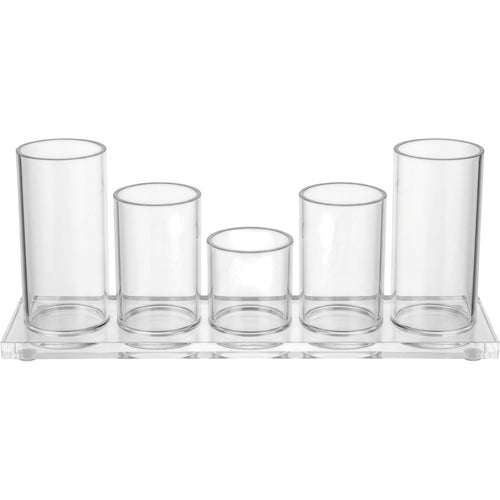 Comfoa Clear Acrylic Removable Brush Cup Organizer Set of 5 - Product view