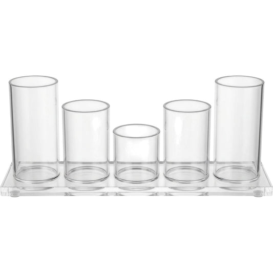 Comfoa Clear Acrylic Removable Brush Cup Organizer Set of 5 - Product view