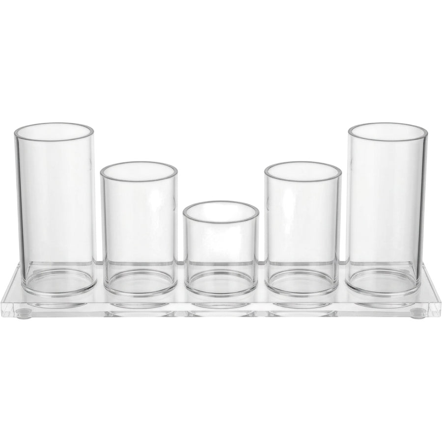 Comfoa Clear Acrylic Removable Brush Cup Organizer Set of 5