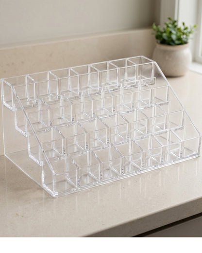 Comfoa Clear Acrylic Stepped Lipstick Organizer 36 Compartments - Lifestyle view